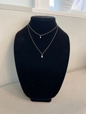 Double layer necklace - pear shaped pendants
